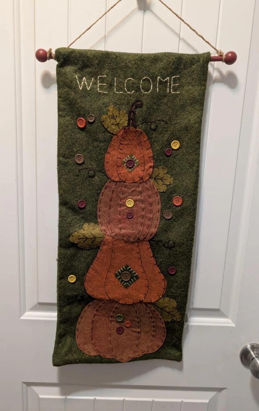 Welcome Felt Pumpkin Banner Autumn Fall Thanksgiving Door Wall Home Decor 27.5"